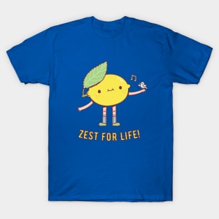 Cute Lemon and Bird Zest For Life T-Shirt